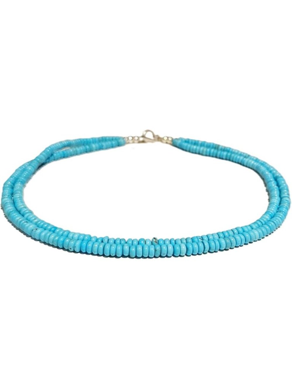 Turquoise Choker Necklace with Sterling Silver Toggle | Pink Cloud | Throat